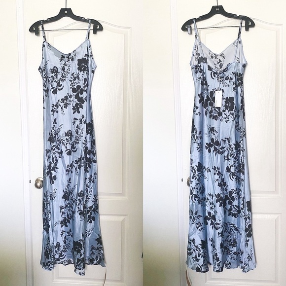Reformation Dress Parma Silk Floral Lightweight Wedding Maxi Beatriz Large NWT - Picture 2 of 7